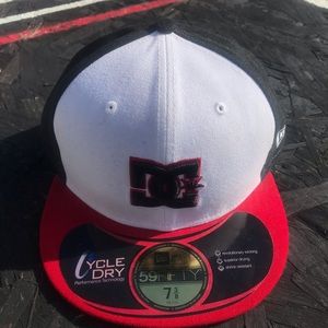 New Era 9Fifty DC Hat Size 7 3/8 Red and Black